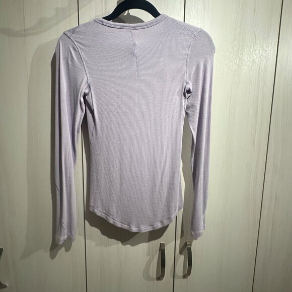 Like new Lululemon Ribbed Long Sleeve - Lavender 2 - Picture 3 of 3